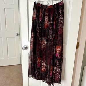 Abercrombie & Fitch Sheer Print Maxi Skirt Gypsy Boho Size L